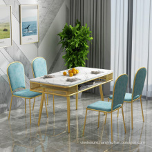 Simple marble dining table and chair combination home iron table